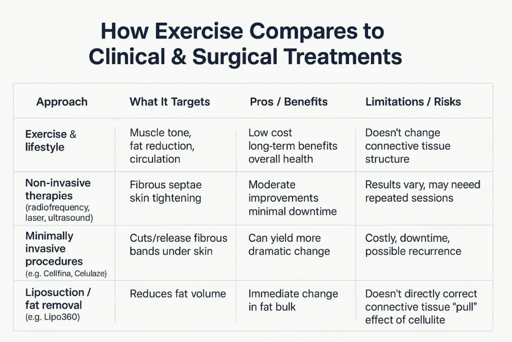 Sculpting Your Bum: Can Toning Exercises Really Reduce Cellulite? 2 How exercise compares to treatments from Lipo 360 Walthams Cross